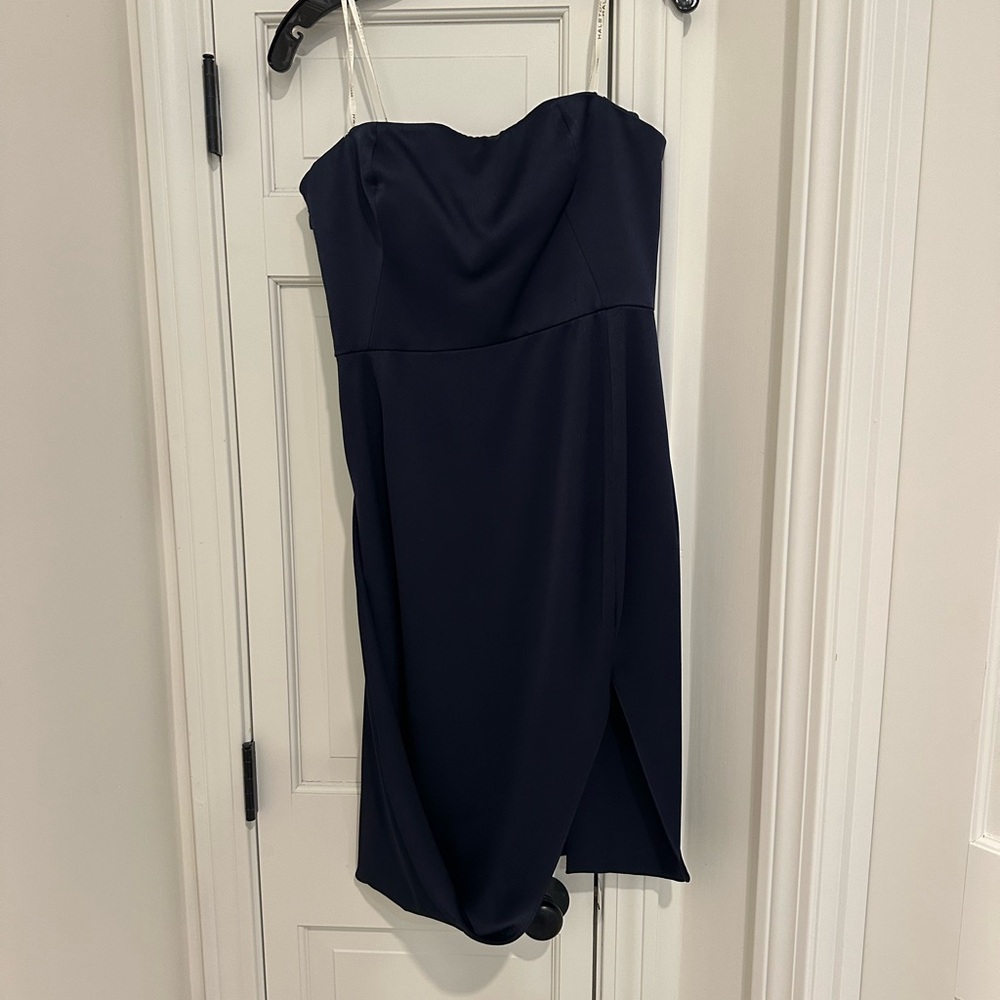 Halston Heritage Strapless Midnight Blue Dress